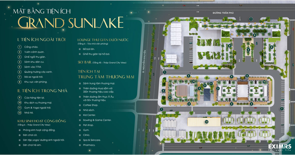Mặt Bằng Tiện ích Grand Sunlake Văn Quán