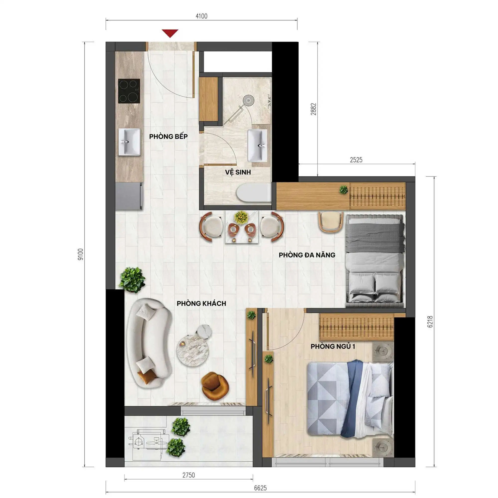 Ascott Tây Hồ - căn hộ 1 phòng ngủ
